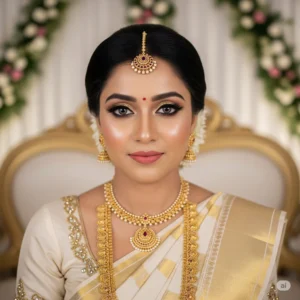 Classic Malayali Bride Look (Ethereal Elegance)